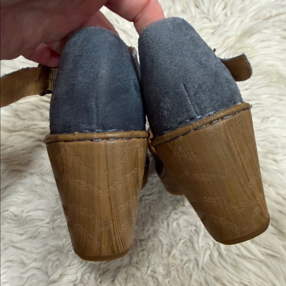 Born Women's Distressed Blue Suede Nellie
Mary Jane Clogs Sandals Sz 10 Festival - Picture 6 of 8